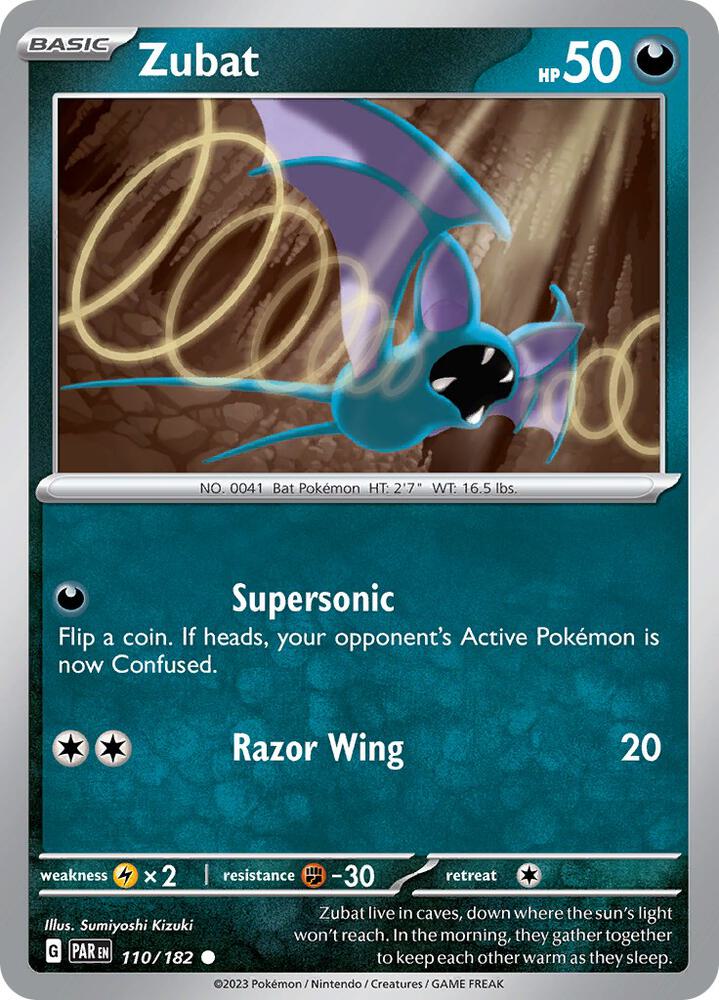Zubat 110/182 card from SV04: Paradox Rift