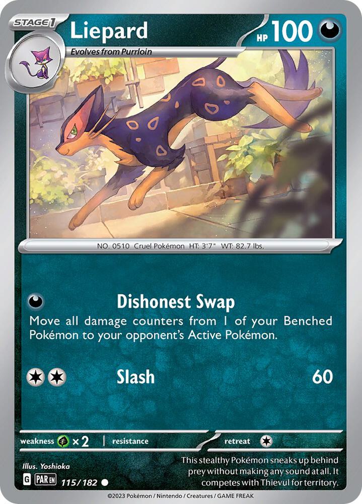 Liepard 115/182 card from SV04: Paradox Rift