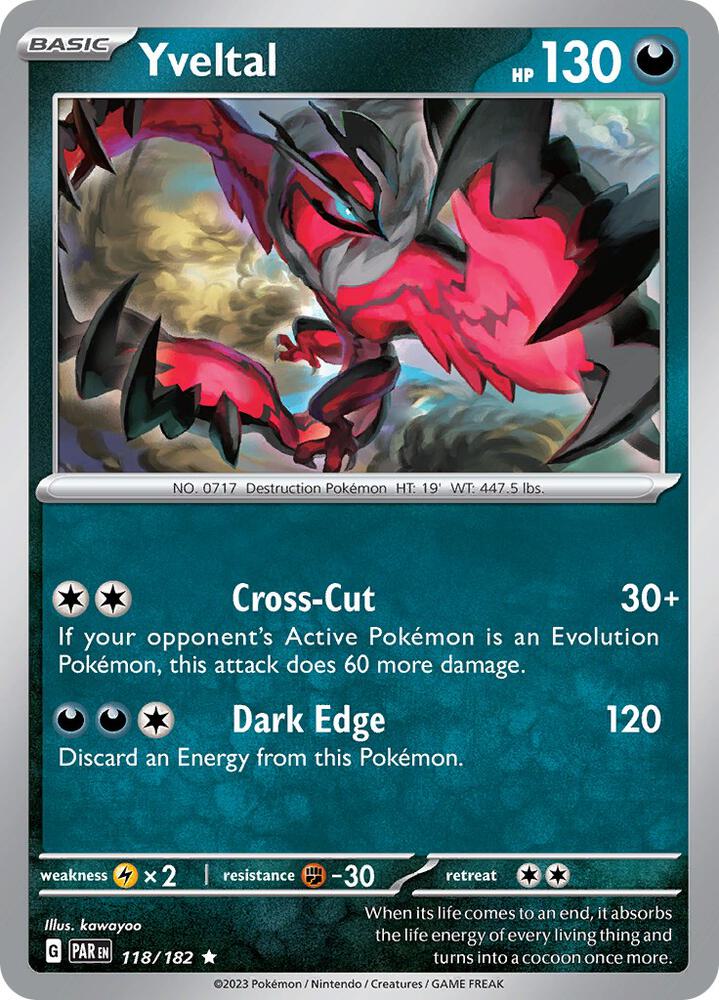 Yveltal 118/182 card from SV04: Paradox Rift