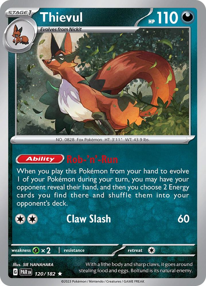 Thievul 120/182 card from SV04: Paradox Rift
