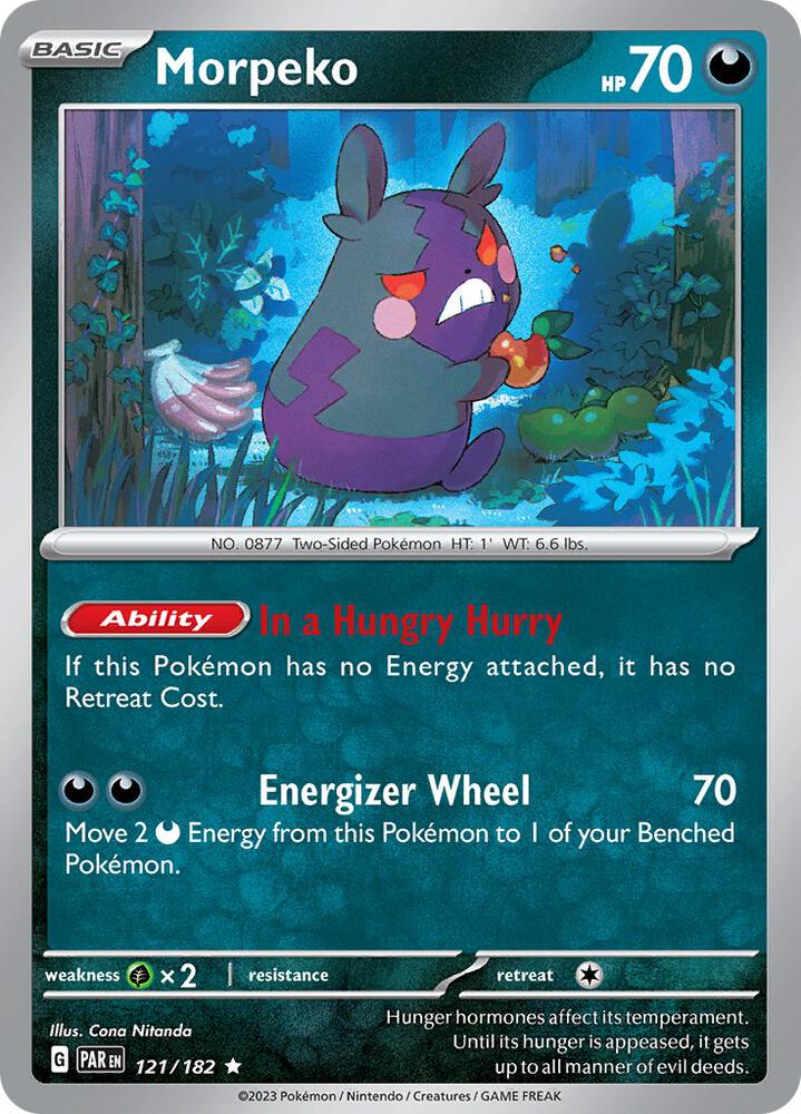 Morpeko 121/182 card from SV04: Paradox Rift