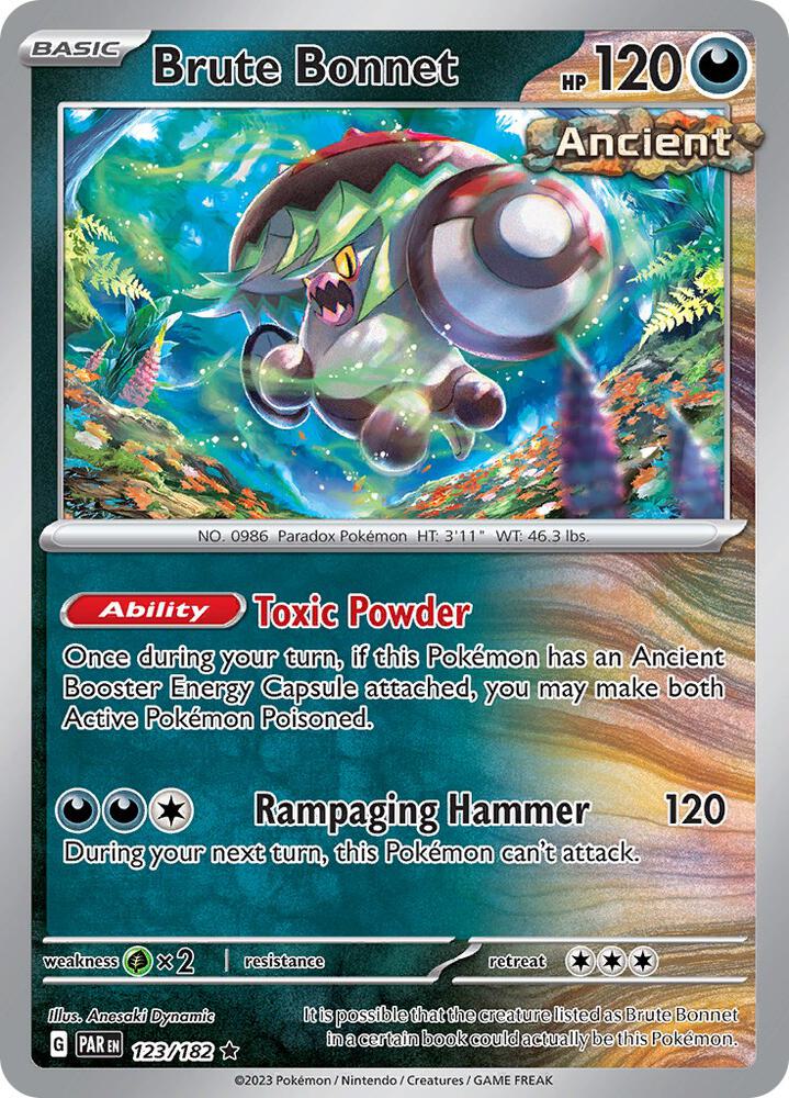 Brute Bonnet 123/182 card from SV04: Paradox Rift