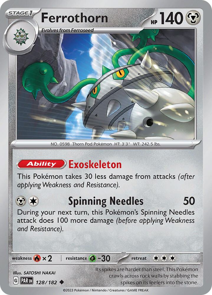 Ferrothorn 128/182 card from SV04: Paradox Rift