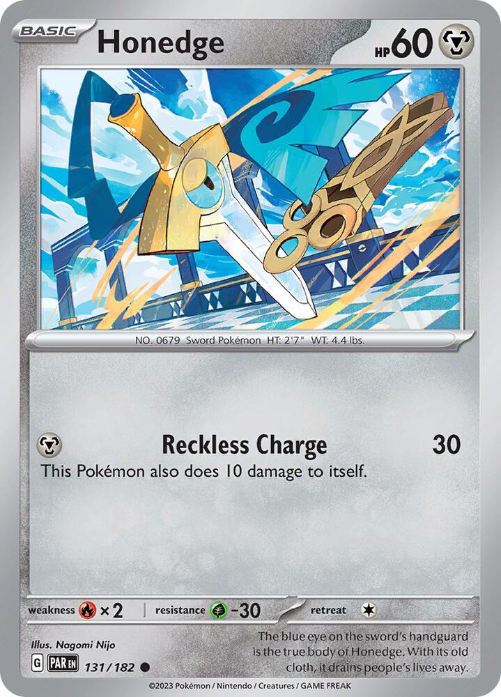 Honedge 131/182 card from SV04: Paradox Rift