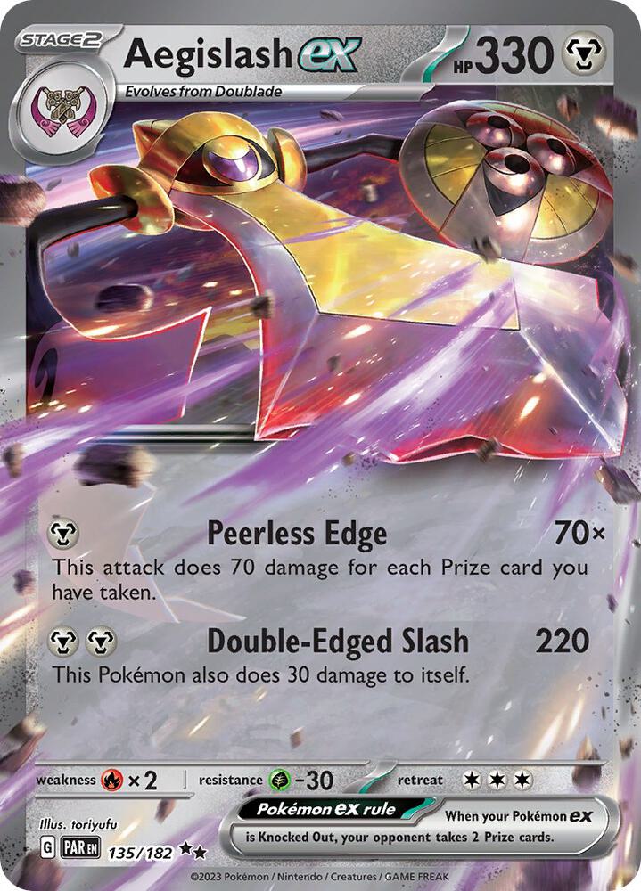 Aegislash ex 135/182 card from SV04: Paradox Rift