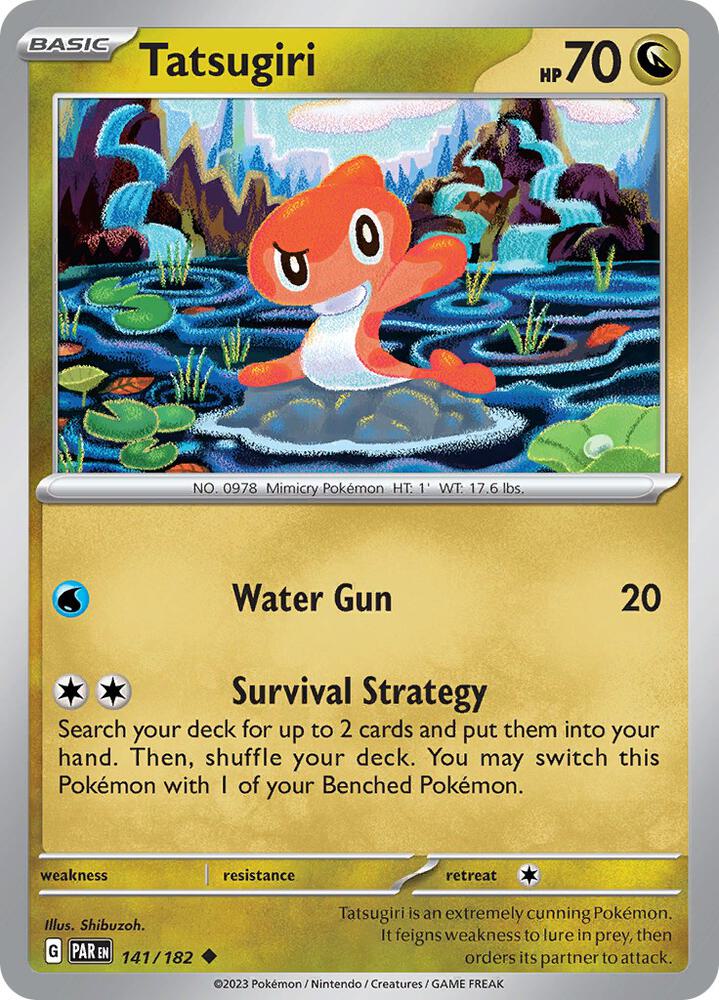 Tatsugiri 141/182 card from SV04: Paradox Rift