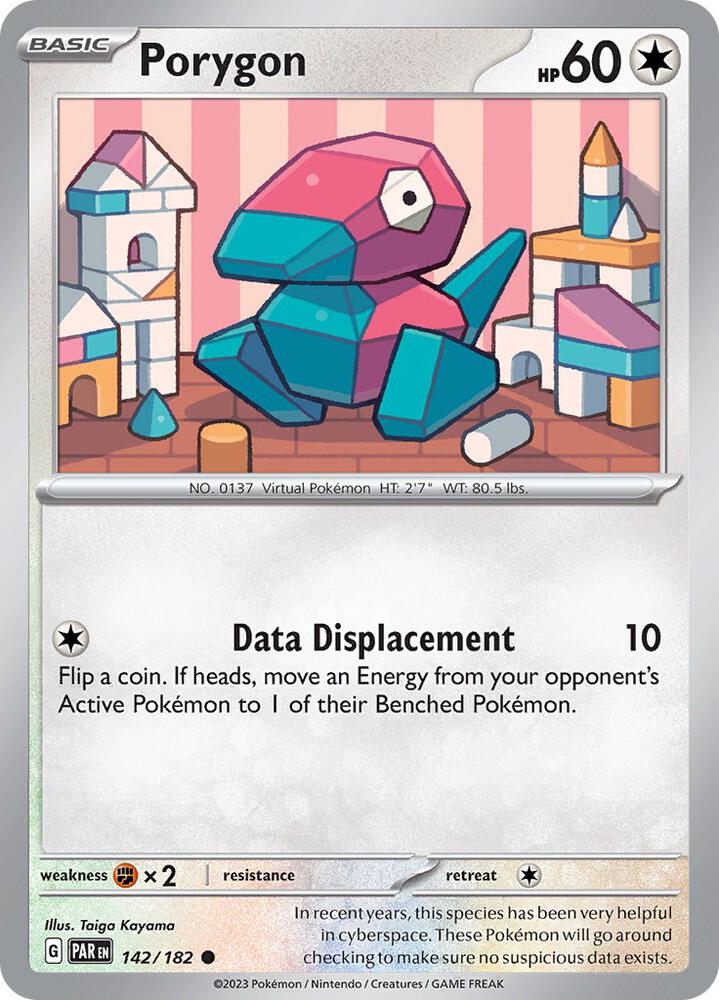 Porygon 142/182 card from SV04: Paradox Rift