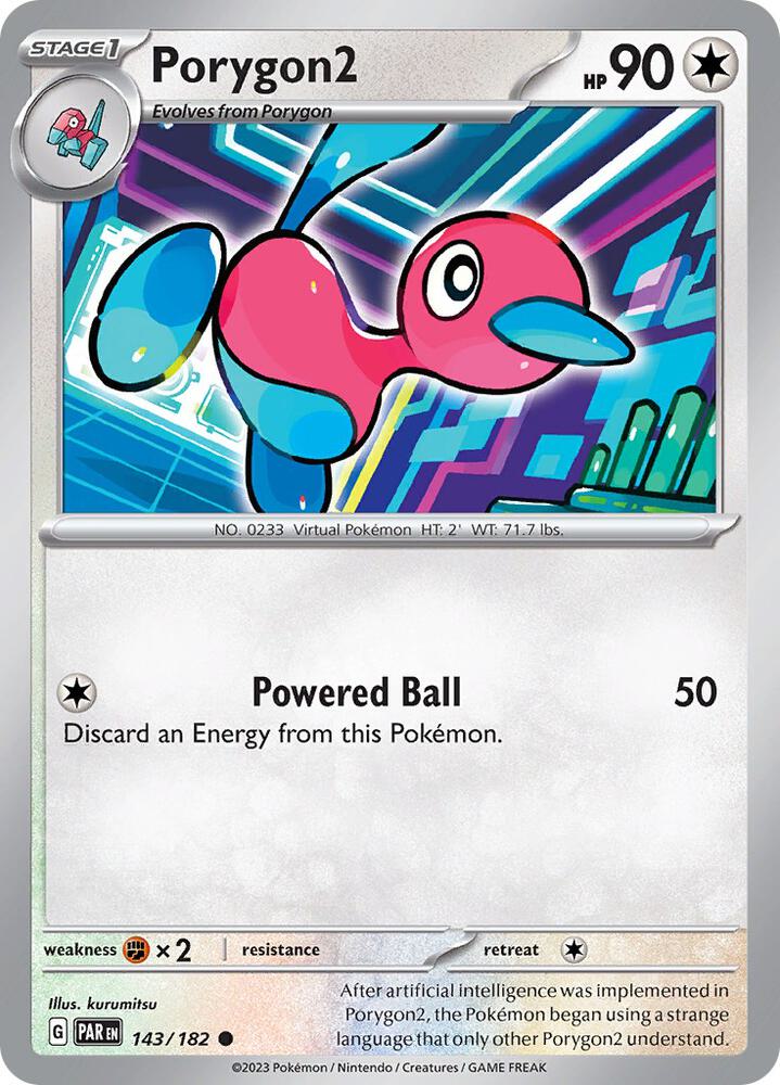 Porygon2 143/182 card from SV04: Paradox Rift