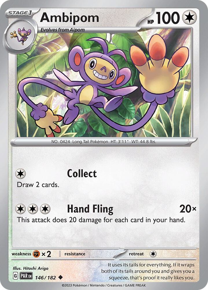 Ambipom 146/182 card from SV04: Paradox Rift