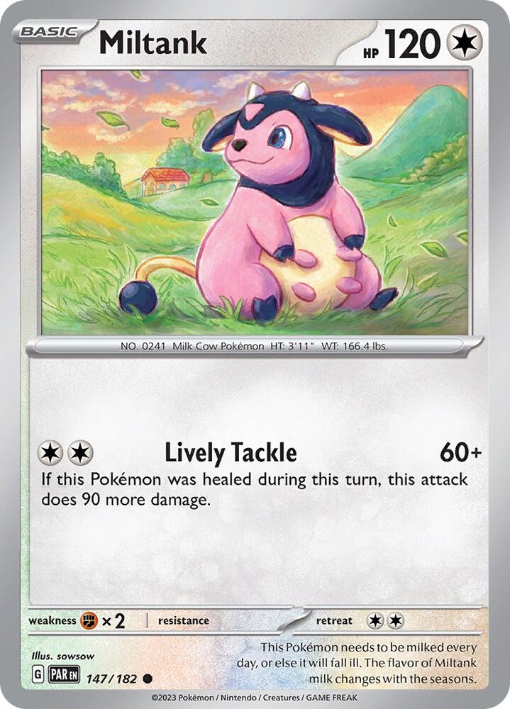 Miltank 147/182 card from SV04: Paradox Rift