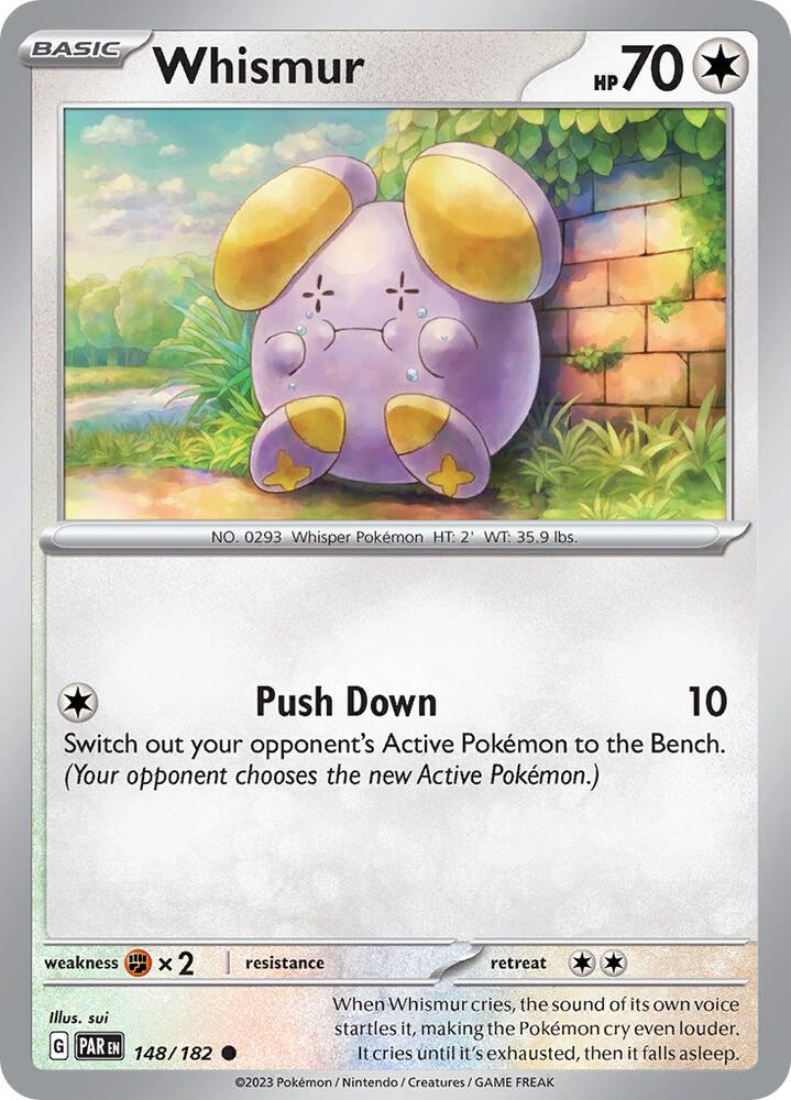 Whismur 148/182 card from SV04: Paradox Rift