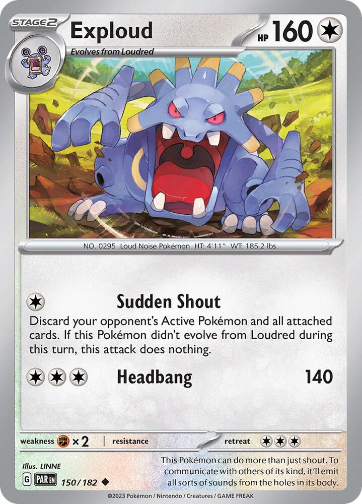 Exploud 150/182 card from SV04: Paradox Rift