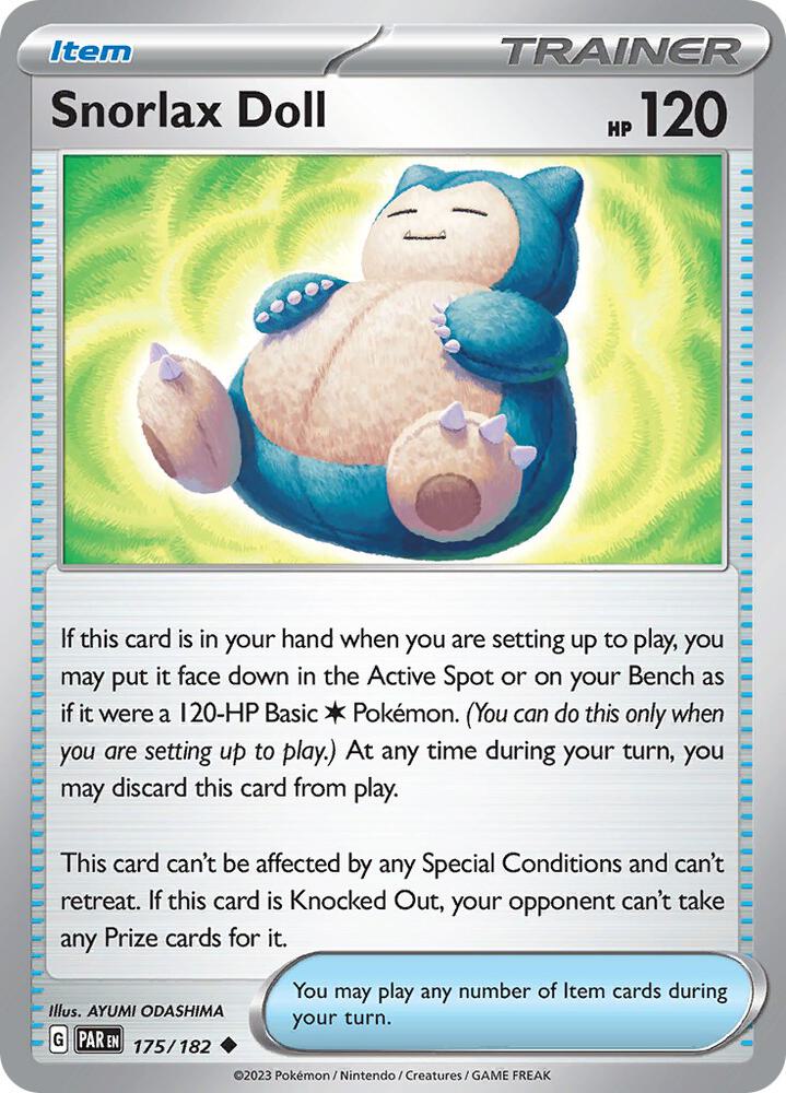 Snorlax Doll 175/182 card from SV04: Paradox Rift