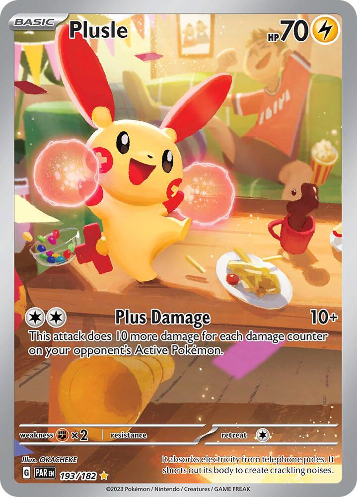 Plusle 193/182 card from SV04: Paradox Rift
