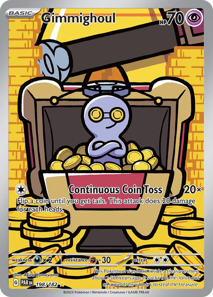 Gimmighoul 198/182 card from SV04: Paradox Rift