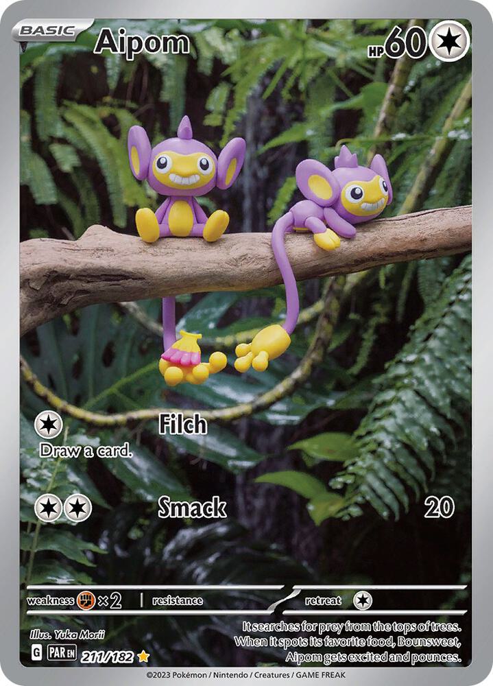 Aipom 211/182 card from SV04: Paradox Rift