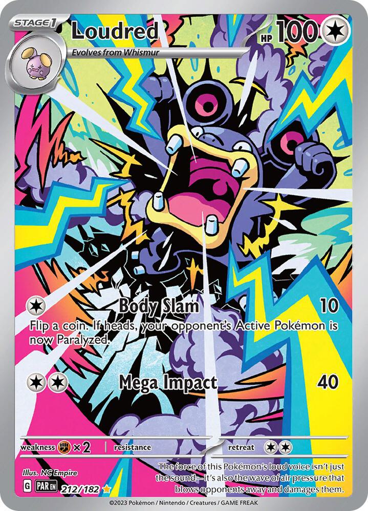 Loudred 212/182 card from SV04: Paradox Rift