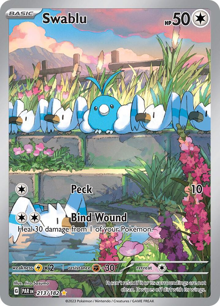 Swablu 213/182 card from SV04: Paradox Rift