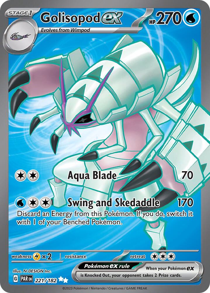 Golisopod ex 221/182 card from SV04: Paradox Rift
