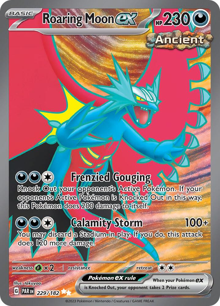 Roaring Moon ex 229/182 card from SV04: Paradox Rift