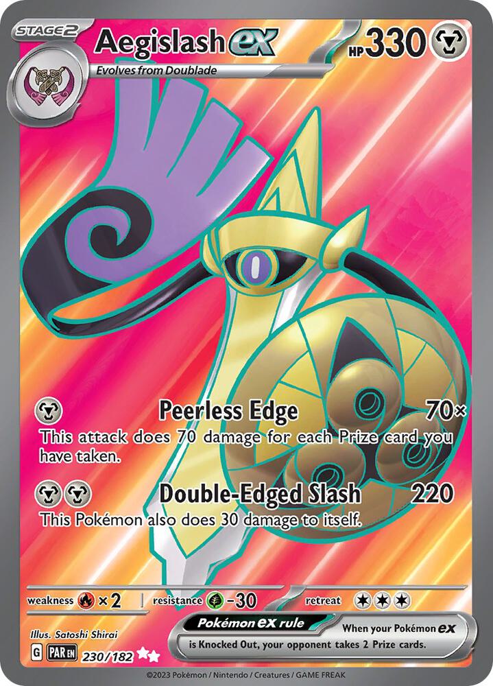 Aegislash ex 230/182 card from SV04: Paradox Rift