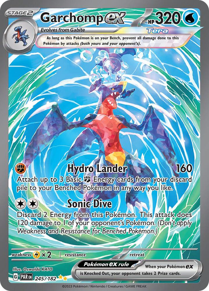 Garchomp ex 245/182 card from SV04: Paradox Rift