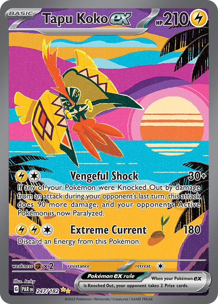 Tapu Koko ex 247/182 card from SV04: Paradox Rift