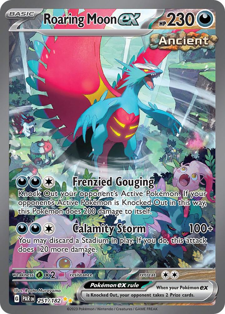 Roaring Moon ex 251/182 card from SV04: Paradox Rift