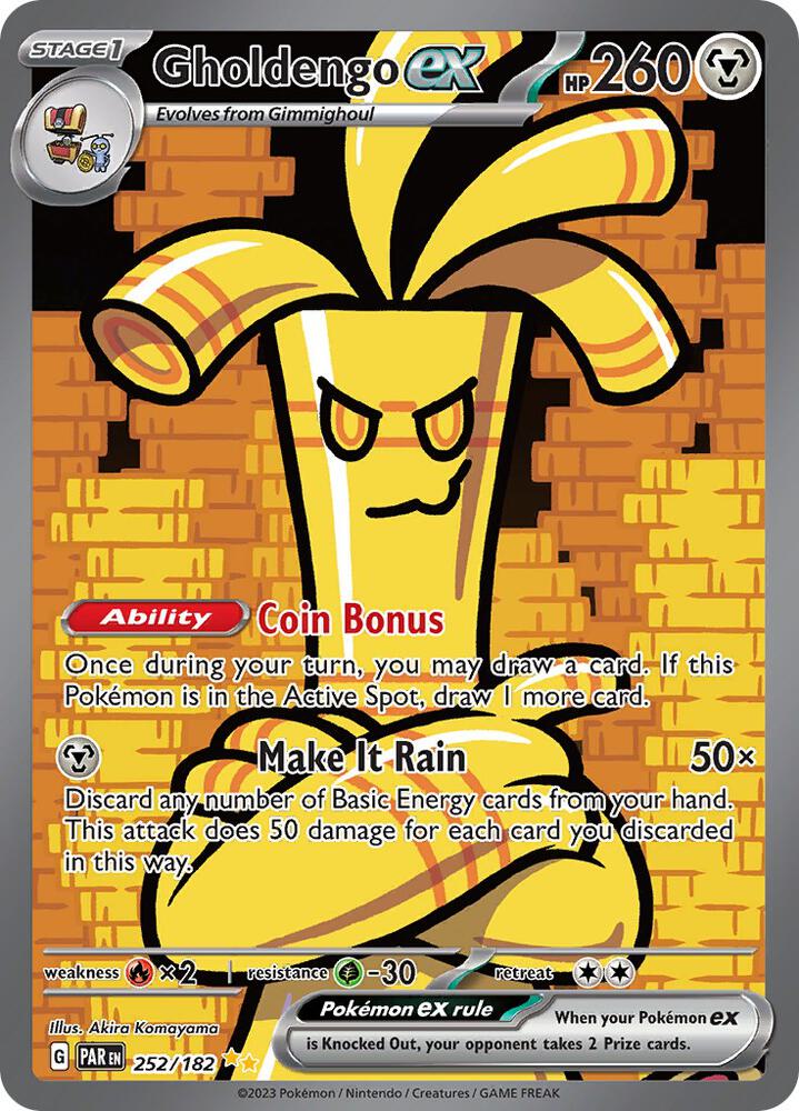 Gholdengo ex 252/182 card from SV04: Paradox Rift