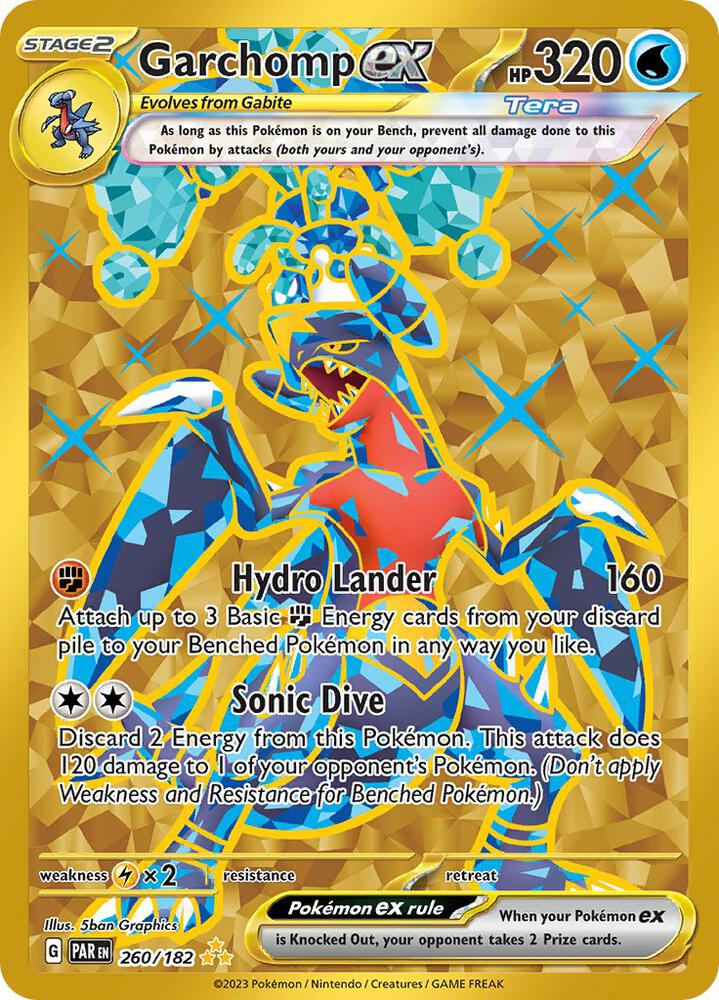 Garchomp ex 260/182 card from SV04: Paradox Rift