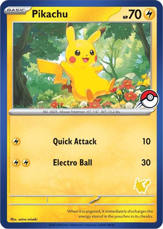 Pikachu (Blue Border) card from My First Battle