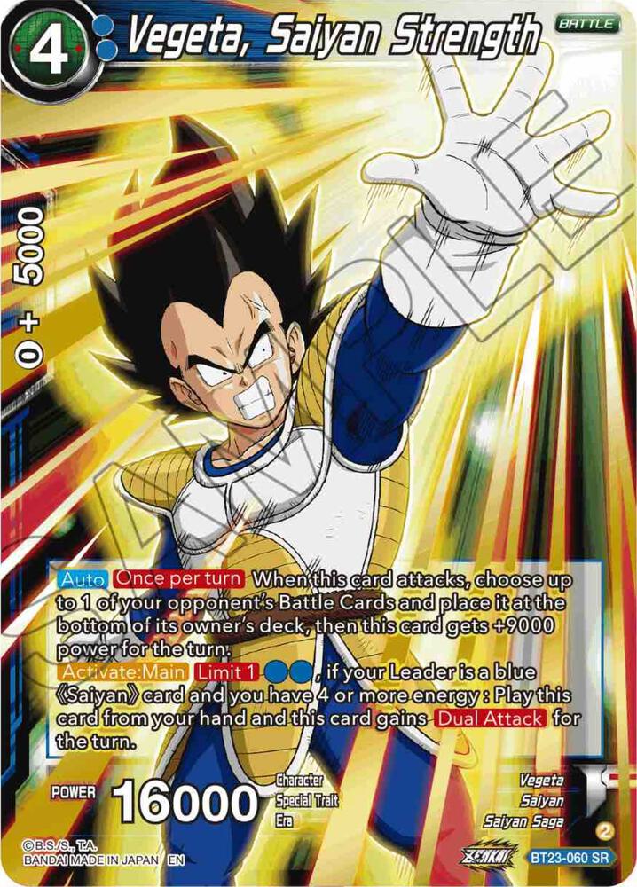 Vegeta, Saiyan Strength BT23-060 card from Perfect Combination
