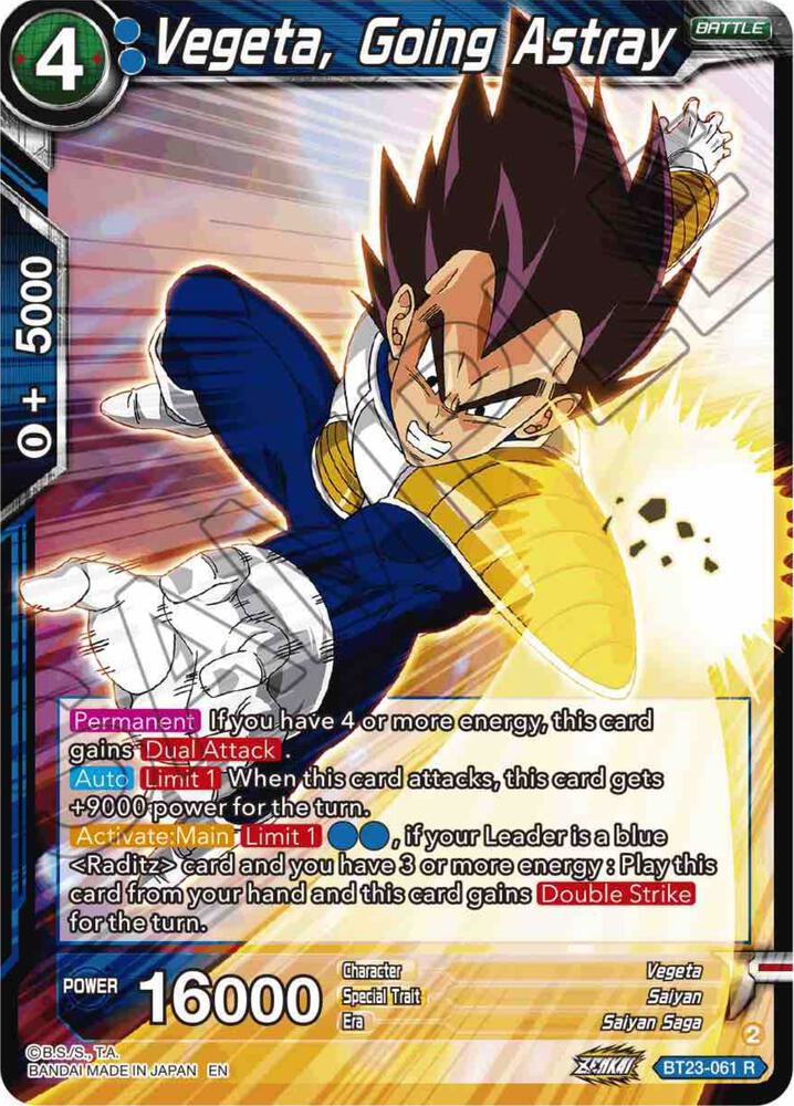 Vegeta, Going Astray BT23-061 card from Perfect Combination