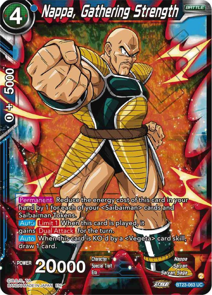 Nappa, Gathering Strength BT23-063 card from Perfect Combination