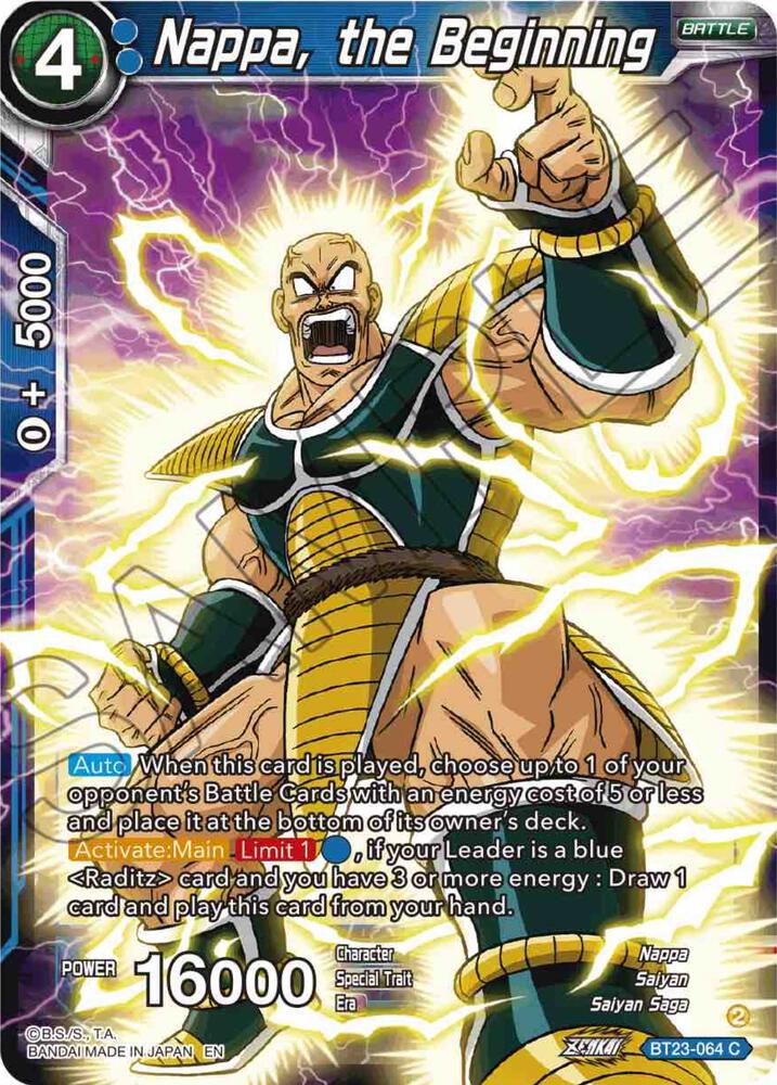 Nappa, the Beginning BT23-064 card from Perfect Combination