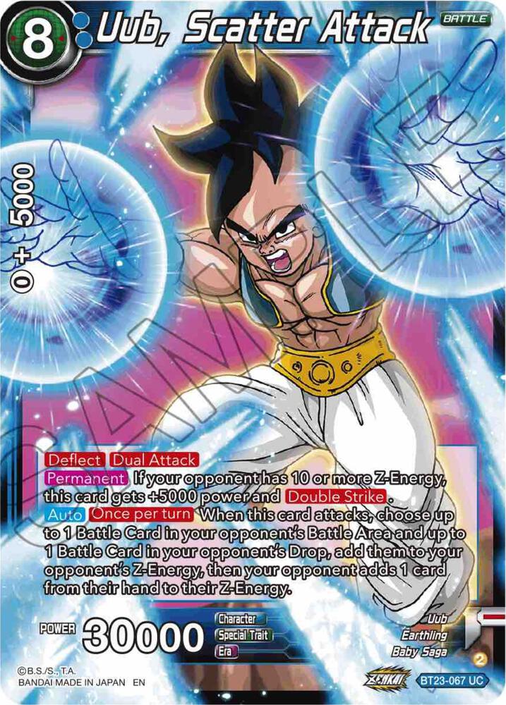 Uub, Scatter Attack BT23-067 card from Perfect Combination