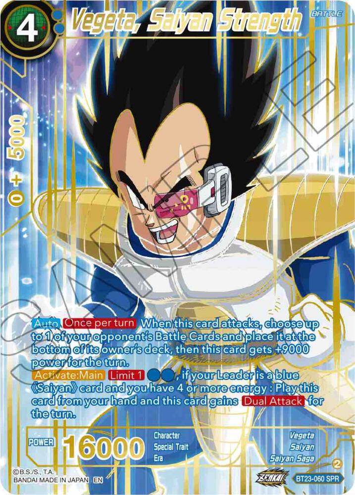Vegeta, Saiyan Strength (SPR) BT23-060 card from Perfect Combination