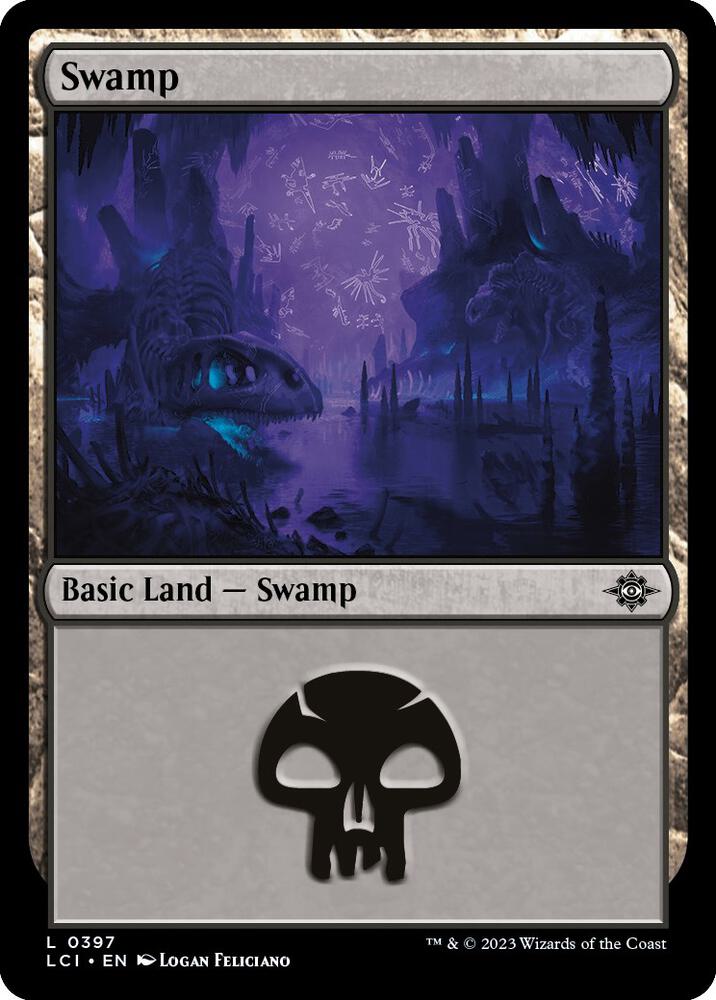 Swamp 397 card from The Lost Caverns of Ixalan