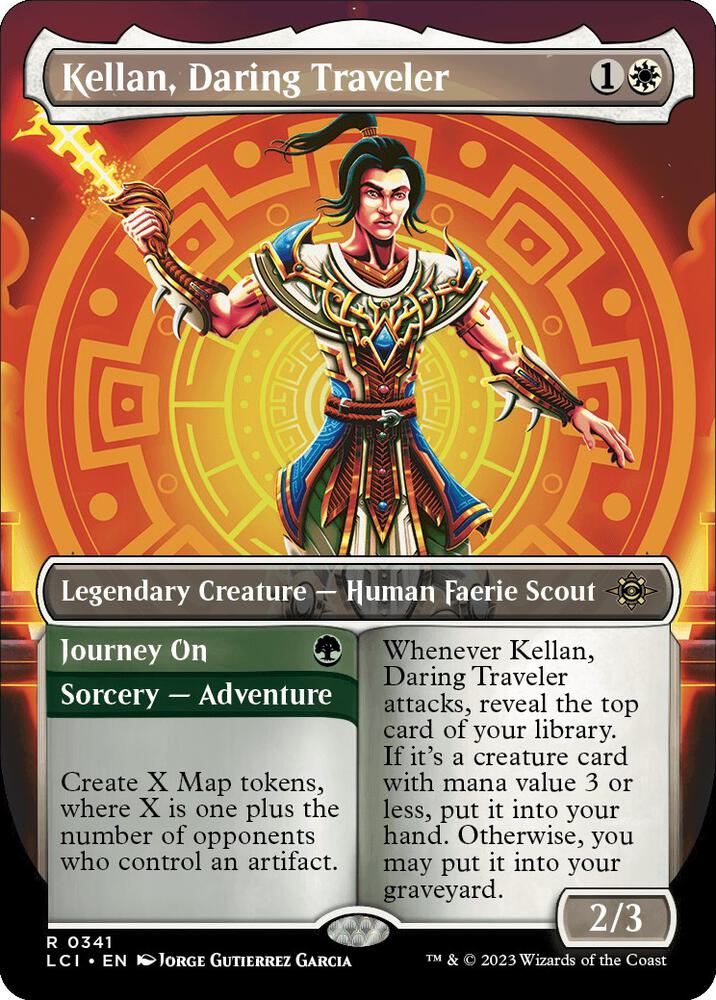 Kellan, Daring Traveler (Borderless) 341 card from The Lost Caverns of Ixalan