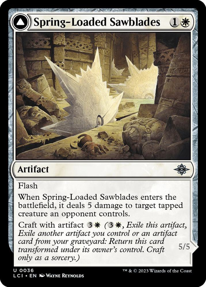 Spring-Loaded Sawblades 36 card from The Lost Caverns of Ixalan