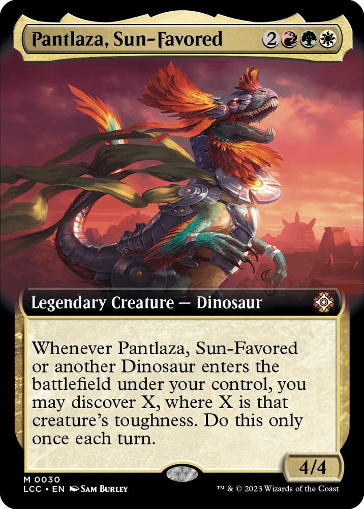 Pantlaza, Sun-Favored (Extended Art) 30 card from Commander: The Lost Caverns of Ixalan
