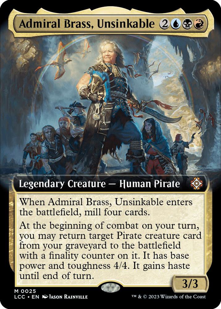 Admiral Brass, Unsinkable (Extended Art) 25 card from Commander: The Lost Caverns of Ixalan
