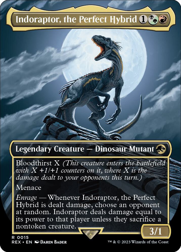 Indoraptor, the Perfect Hybrid (Borderless) 15 card from Universes Beyond: Jurassic World Collection