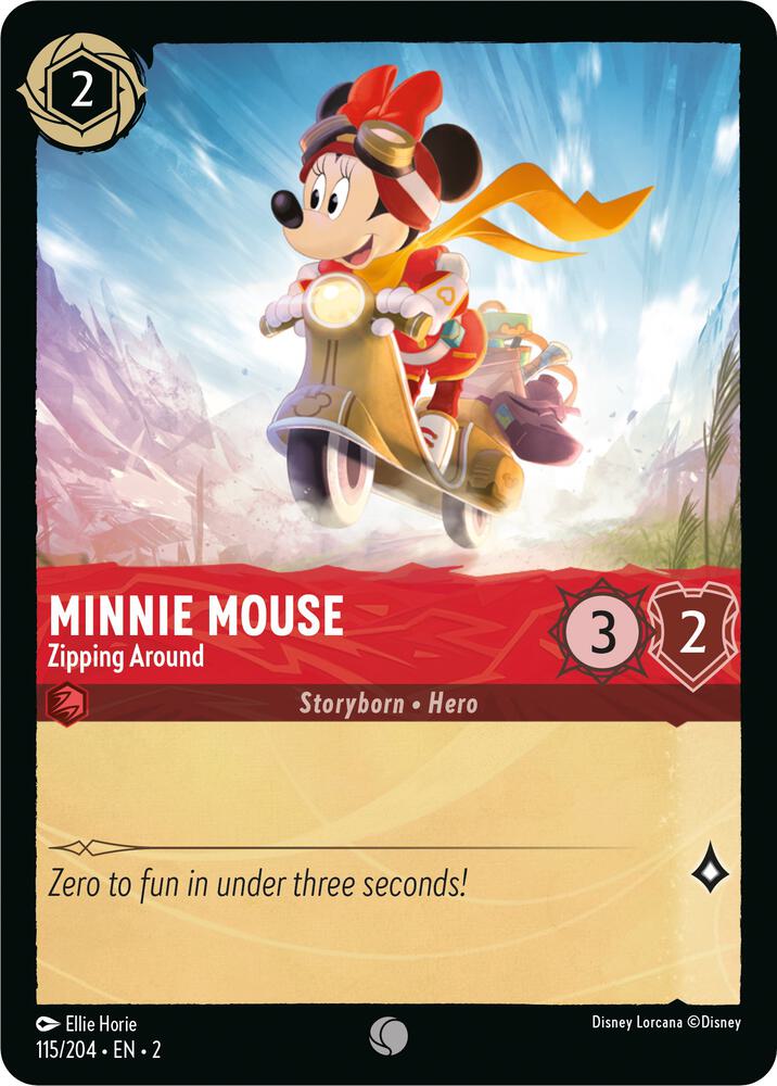 Minnie Mouse - Zipping Around 115/204 card from Rise of the Floodborn