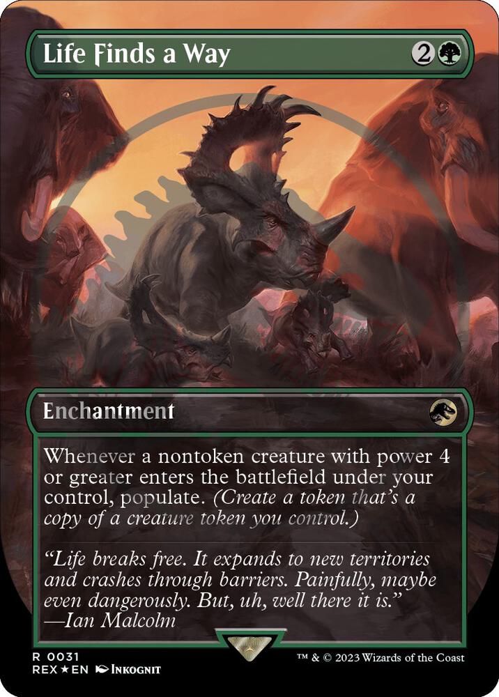 Life Finds a Way (Borderless) (Emblem) 31 card from Universes Beyond: Jurassic World Collection