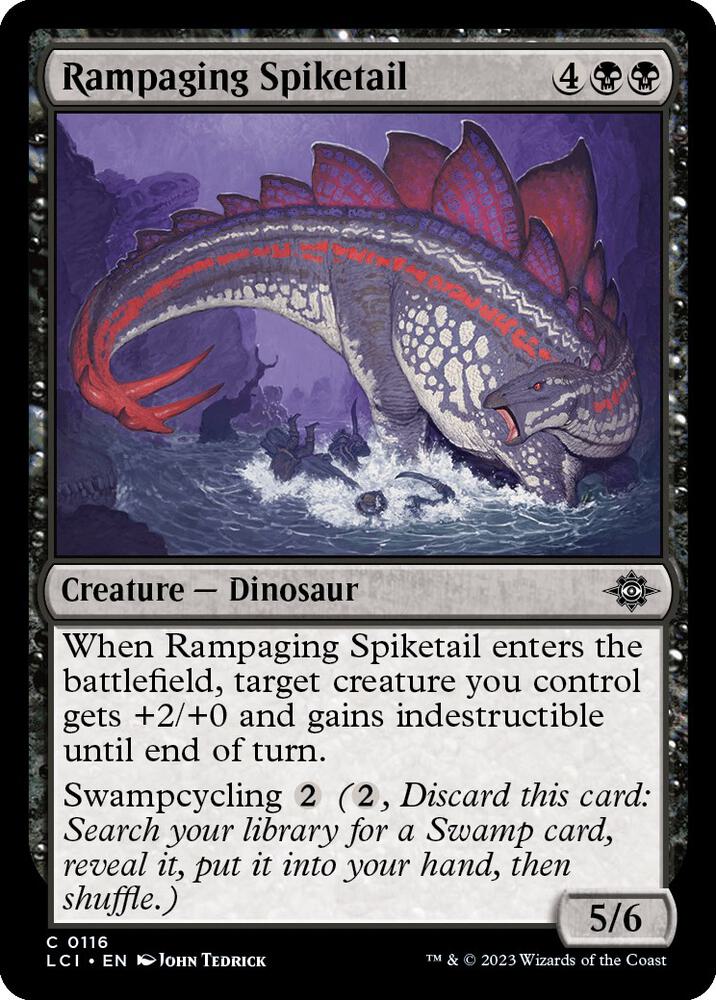 Rampaging Spiketail 116 card from The Lost Caverns of Ixalan