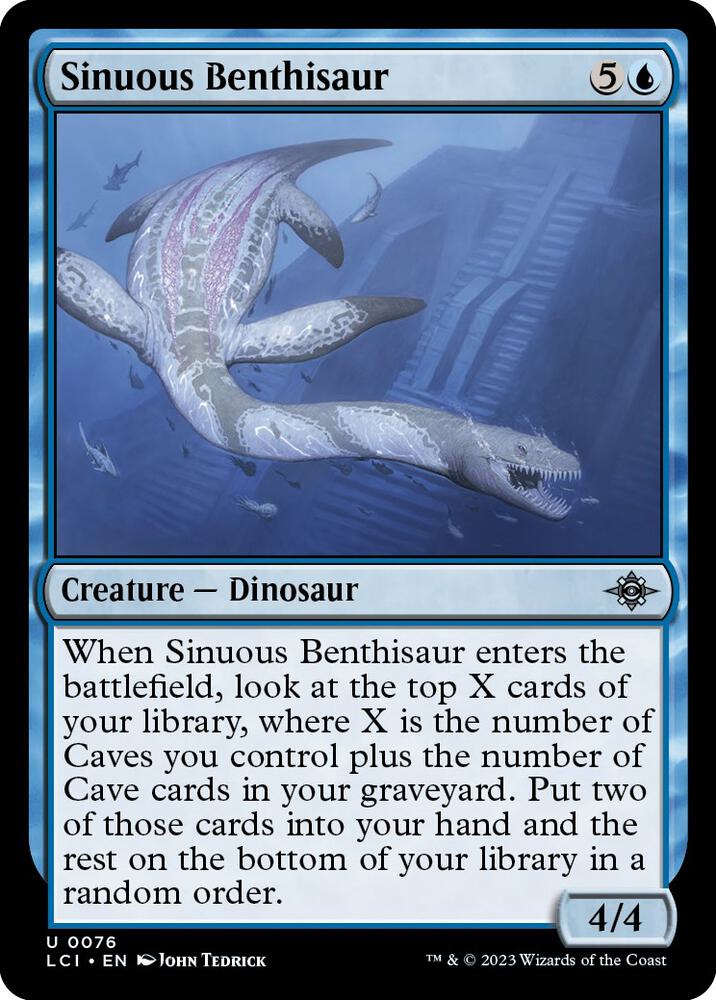 Sinuous Benthisaur 76 card from The Lost Caverns of Ixalan