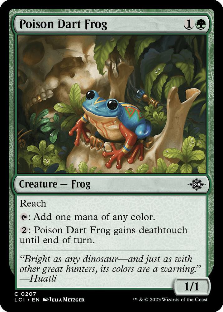 Poison Dart Frog 207 card from The Lost Caverns of Ixalan