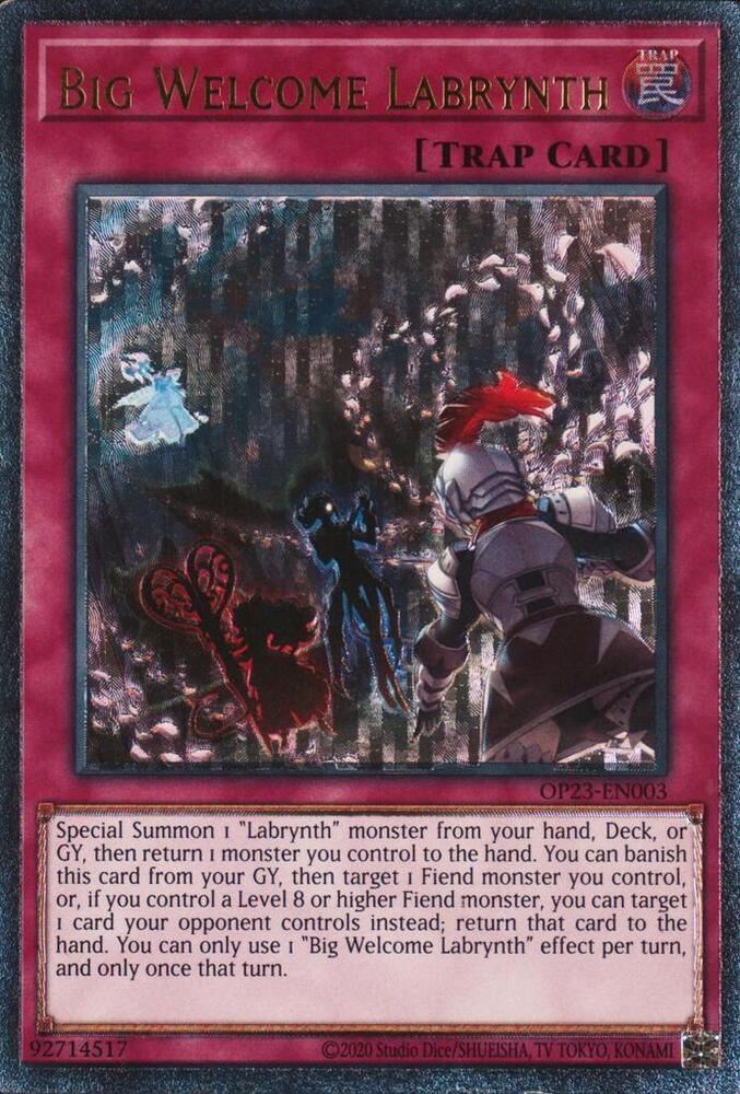 Big Welcome Labrynth (UTR) OP23-EN003 card from OTS Tournament Pack 23