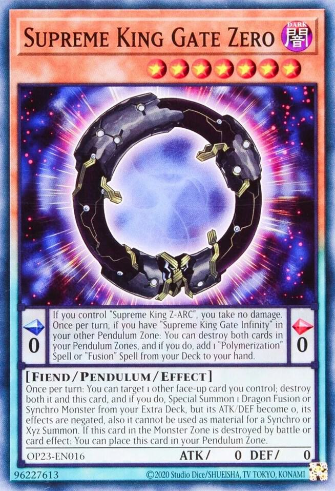 Supreme King Gate Zero OP23-EN016 card from OTS Tournament Pack 23